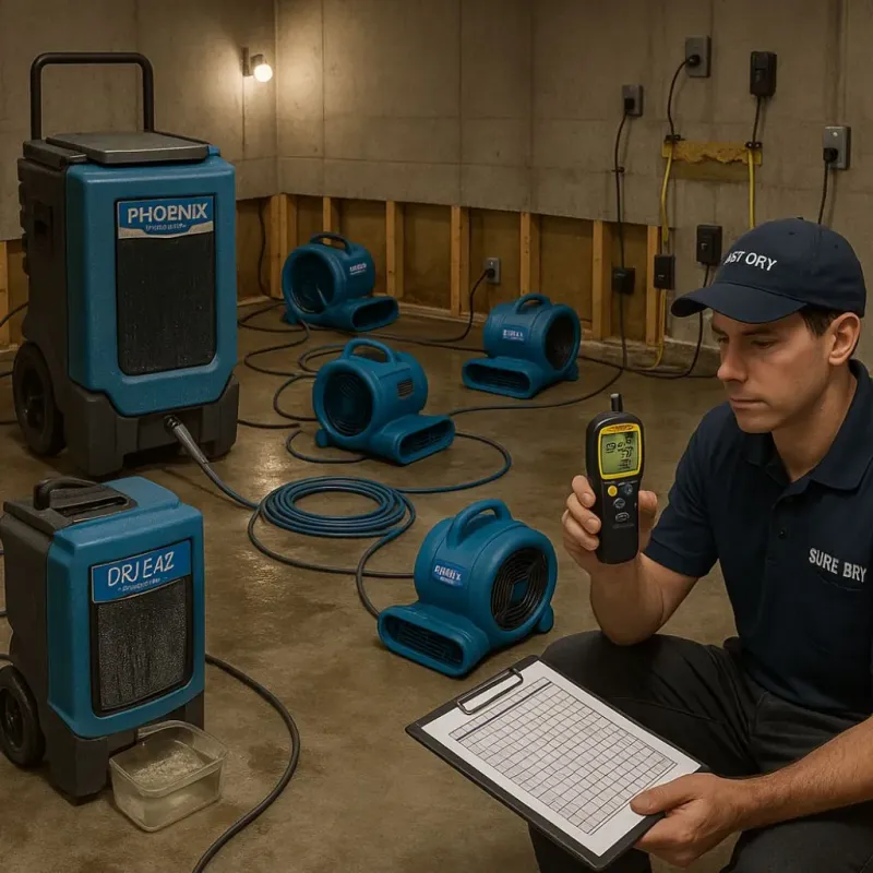 Structural Drying and Dehumidification process in Laurens, IA